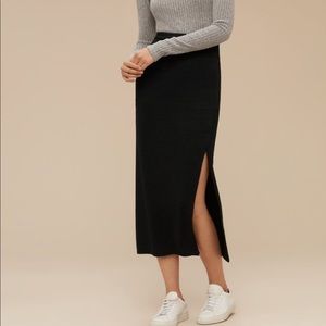 Aritzia midi black skirt